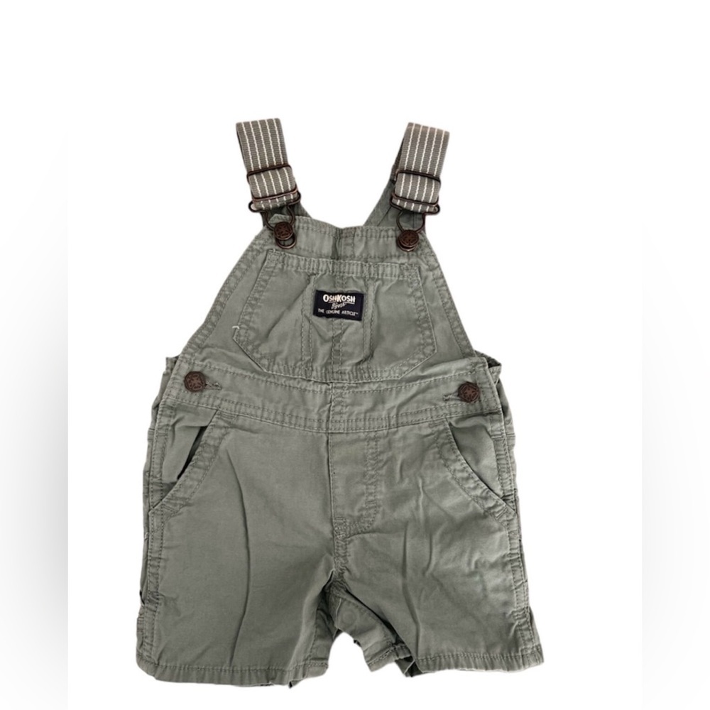 Oshkosh B’gosh Baby Boys Sage Green Shortalls | 12M